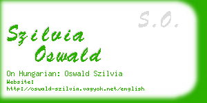 szilvia oswald business card